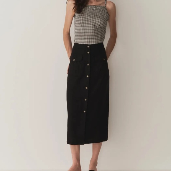 NWT DÔEN Angie Straight Neck Tank | Sz Medium | Noir La Maddalena Gingham Black - Picture 12 of 14